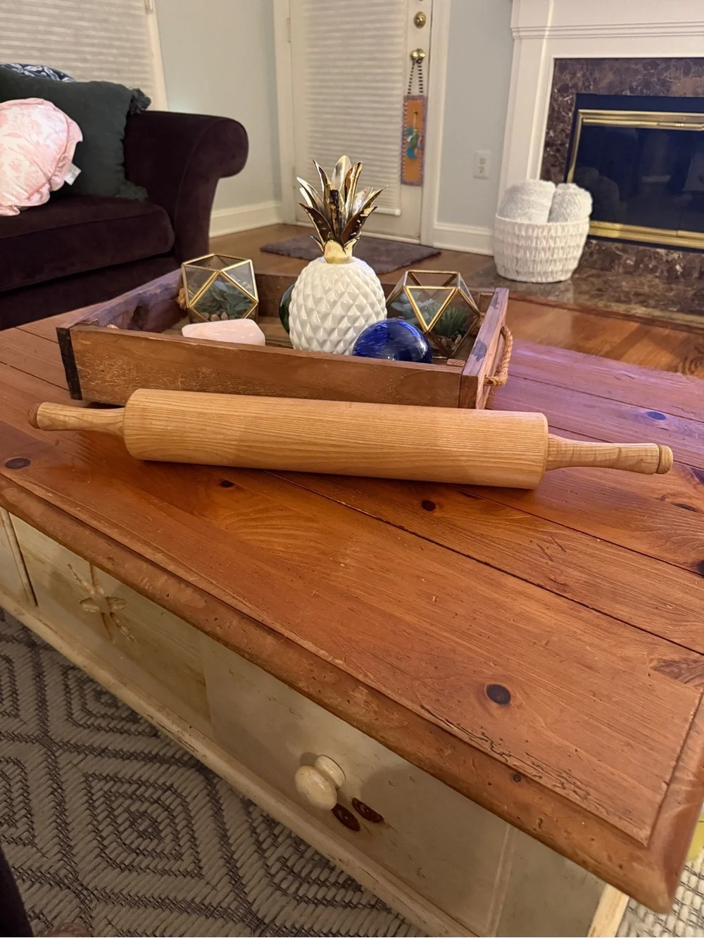 Large wood Professional Rolling Pin w/Wood Handles, 18